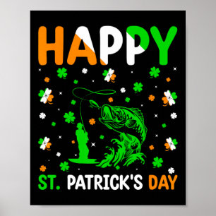 Shamrock With Fishing Lovers Irish St. Patrick's D Poster