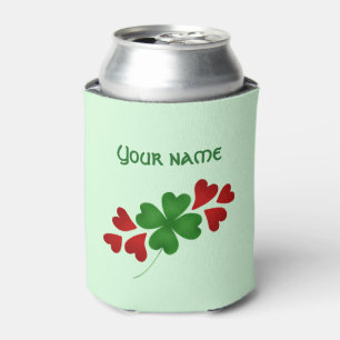 Shamrock with hearts can cooler