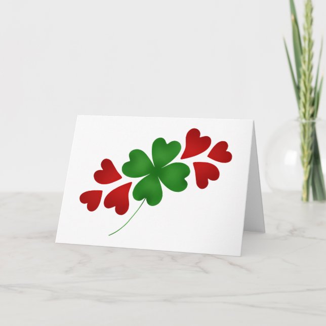 Shamrock with hearts card (Front)