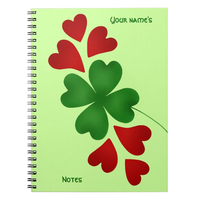 Shamrock with hearts notebook (Front)