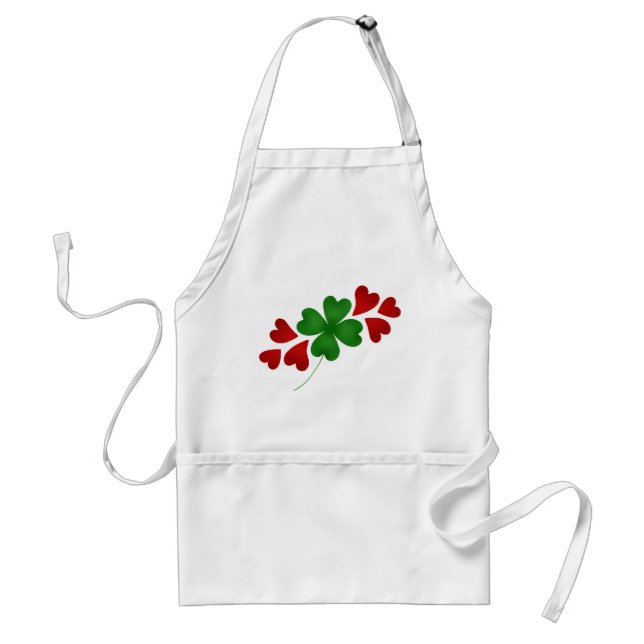 Shamrock with hearts standard apron (Front)