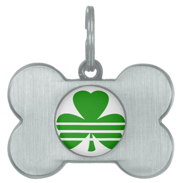 Shamrock with Horizontal Stripes Pet Tag (Front)