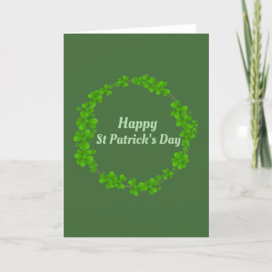 Shamrock Wreath Happy St Patricks Day Green Card