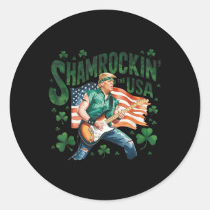 Shamrockin’ The Usa Trump Patrick’s Day Classic Round Sticker