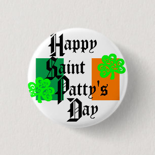 SHAMROCKS 3 CM ROUND BADGE