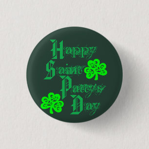 SHAMROCKS 3 CM ROUND BADGE