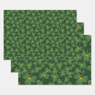 Shamrocks Abstracts Design Wrapping Paper Sets