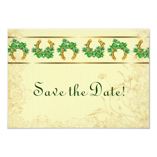 Shamrocks and Gold Irish Save The Date Card