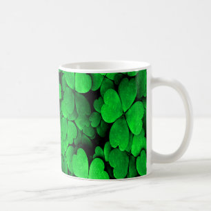 Shamrocks and Hearts Saint Patrick's Day Green Coffee Mug