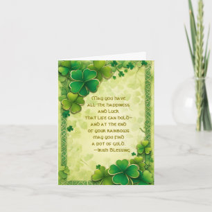 Shamrocks and Irish Blessing St. Patrick's Day Holiday Card