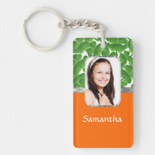 Shamrocks and orange key ring