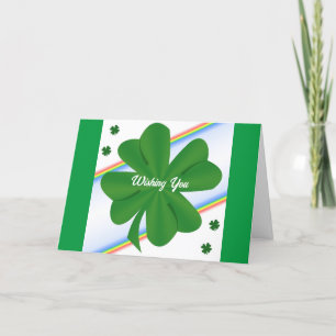 Shamrocks And Rainbow St. Pat;s Card