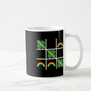 Shamrocks And Rainbows Tic Tac Toe Lucky Saint Pat Coffee Mug
