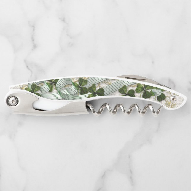 Shamrocks and ribbons Irish corkscrew (Front)