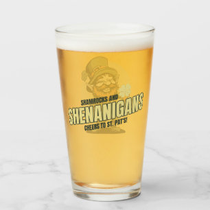 Shamrocks and Shenanigans St. Patrick's Day Pint Glass