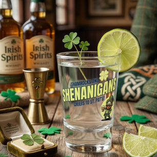 Shamrocks and Shenanigans St. Patrick's Day Shot Glass