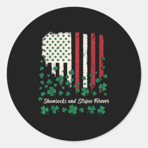 Shamrocks And Stripes Forever - Patriotic Irish-am Classic Round Sticker