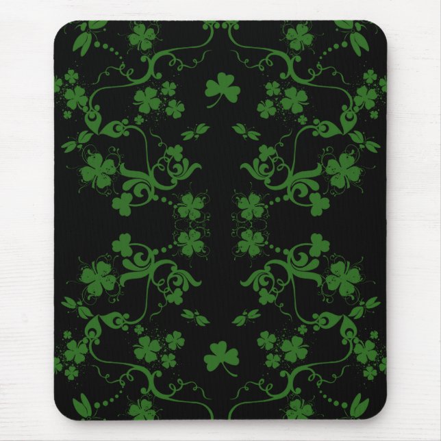 Shamrocks and Swirls Mousepad (Front)