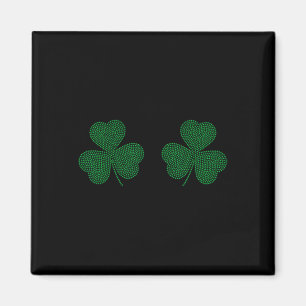 Shamrocks Breast Sparkle Clover Irish St Patricks Magnet