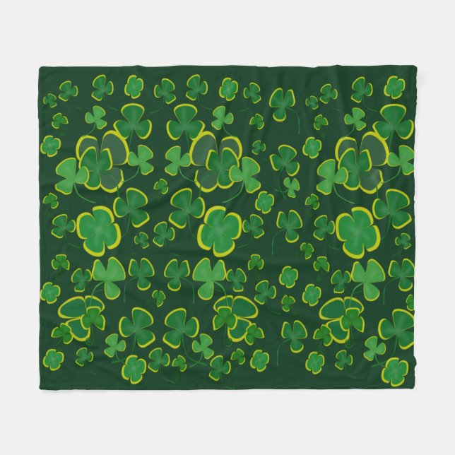 Shamrocks Fleece Blanket (Front (Horizontal))