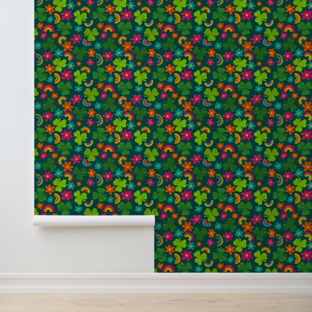 Shamrocks, Flowers and Rainbows St. Patrick's Day Wallpaper (Application)