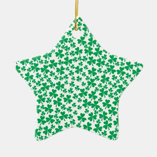 Shamrocks for St Patrick's Day Ceramic Ornament (Front)