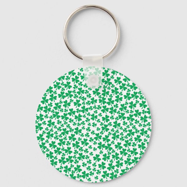 Shamrocks for St Patrick's Day Key Ring (Front)
