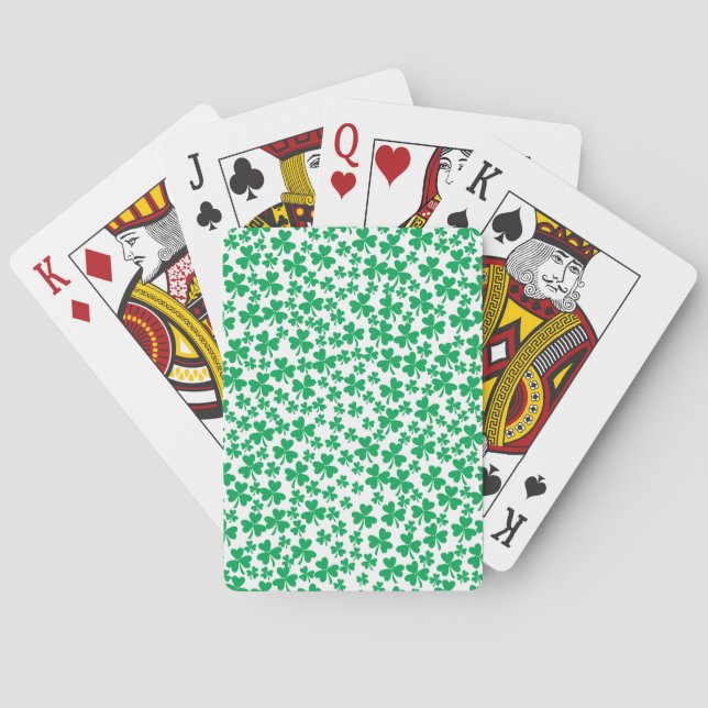 Shamrocks for St Patrick's Day Playing Cards (Back)
