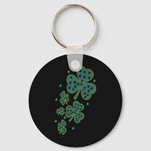 Shamrocks For St Patricks Day Retro Men Boys  Key Ring