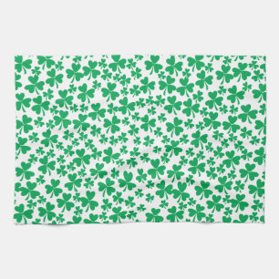 Shamrocks for St Patrick's Day Tea Towel