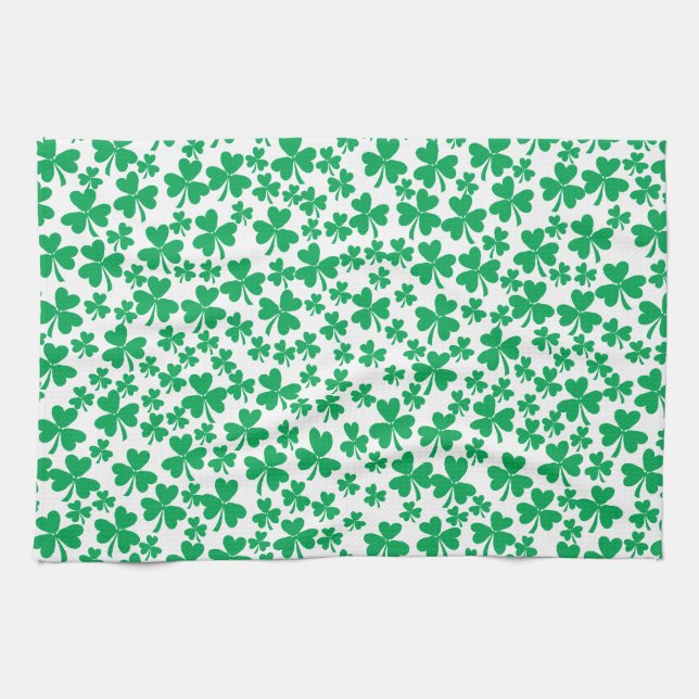Shamrocks for St Patrick's Day Tea Towel (Horizontal)