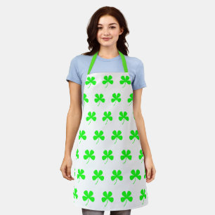 Shamrocks Green St. Patricks All-Over Print Apron