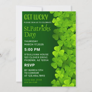 Shamrocks Green St. Patrick's Day Invitation