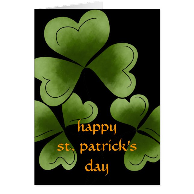 Shamrocks Happy St. Patrick's Day Greeting Card (Front)