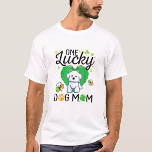 Shamrocks Heart Happy Patrick One Lucky Bichon Fri T-Shirt