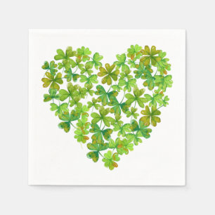Shamrocks in a Heart Napkin