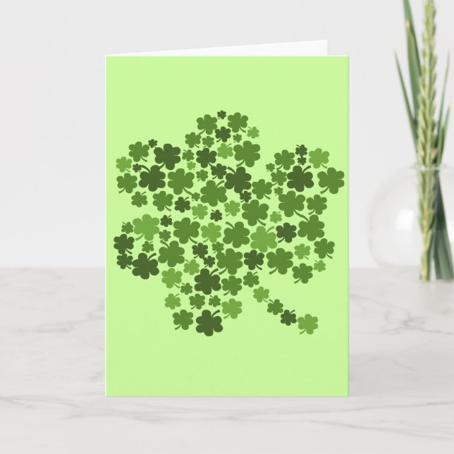 Shamrocks in a Shamrock Card (Front)