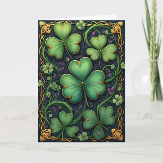 Shamrocks in Celtic Frame St. Patrick's Day Holiday Card