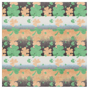 Shamrocks in Distressed Irish Flag Colours Fabric