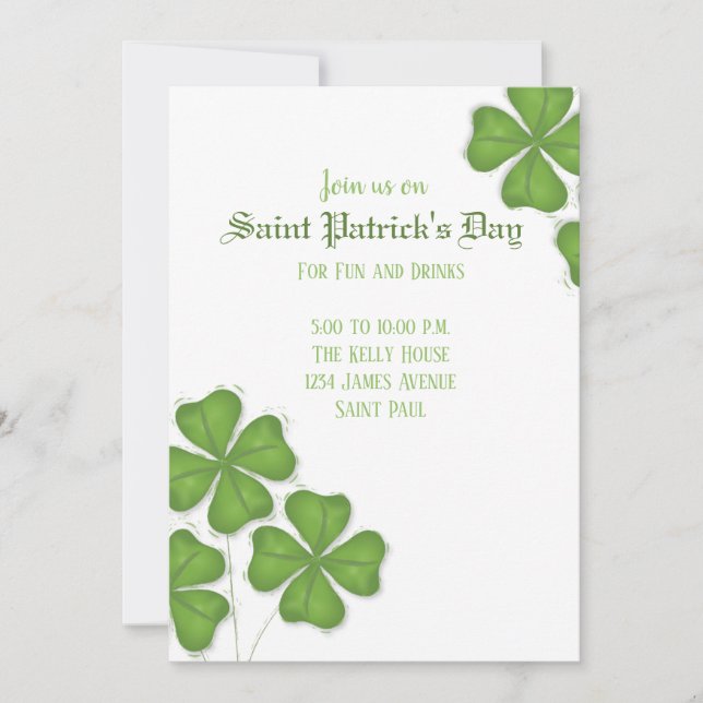 Shamrocks Invitation (Front)