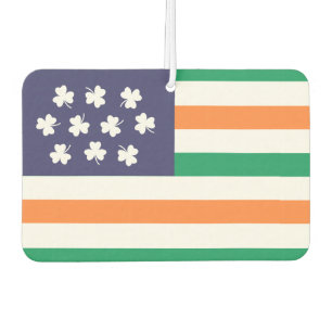 Shamrocks Irish American Flag Fusion Car Air Freshener