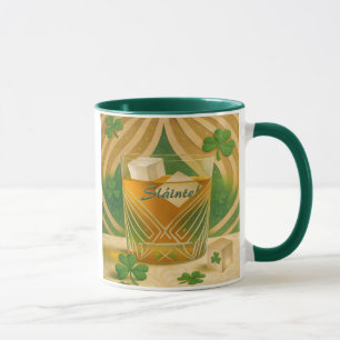Shamrocks Irish Whiskey Tumbler "Sláinte!" Mug