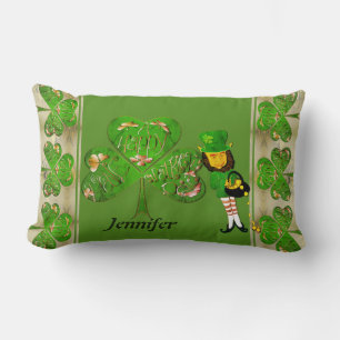 Shamrocks Leprechaun St. Patrick's Lumbar Cushion