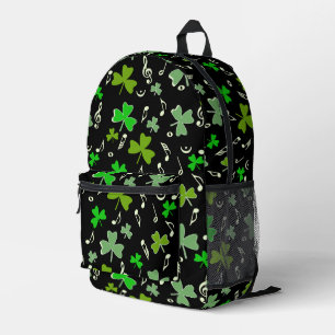 Shamrocks Music Notes Printed Backpack