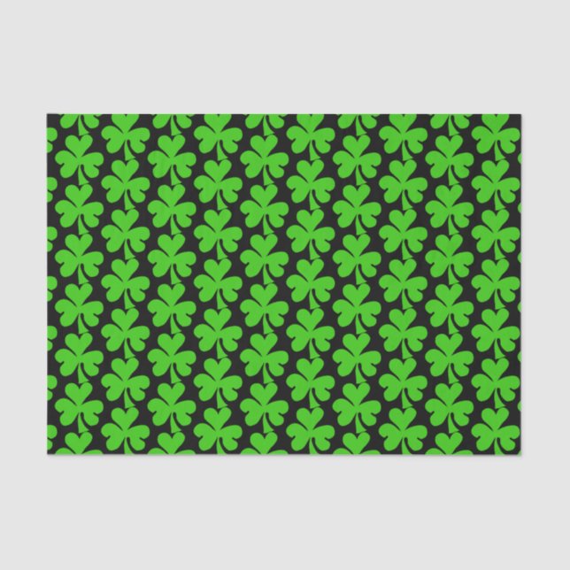 Shamrocks on Black Tissue Paper (Front)