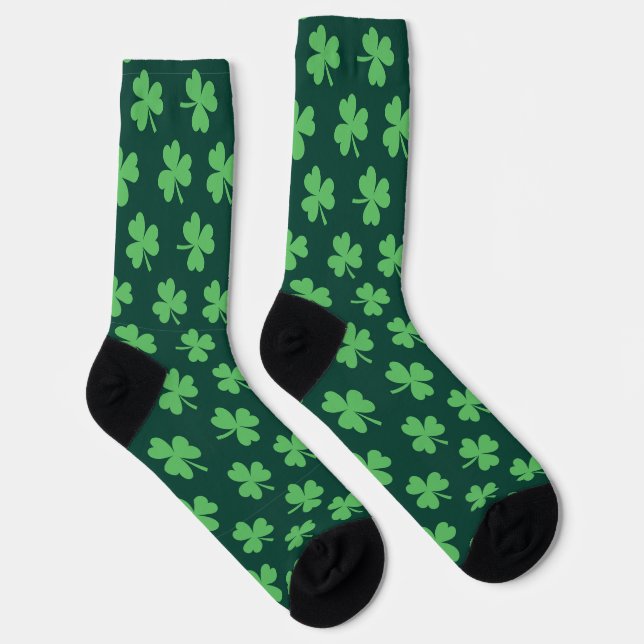 Shamrocks Pattern St Patrick's Day Socks (Right)