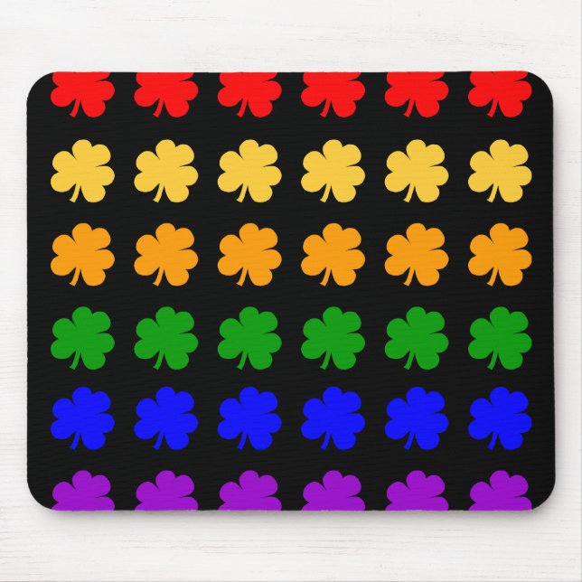 Shamrocks Rainbow Mouse Pad (Front)
