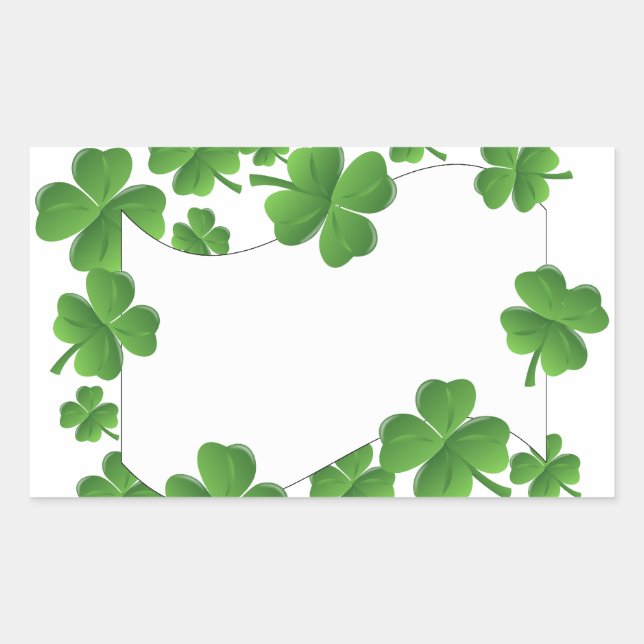 Shamrocks Rectangular Sticker (Front)