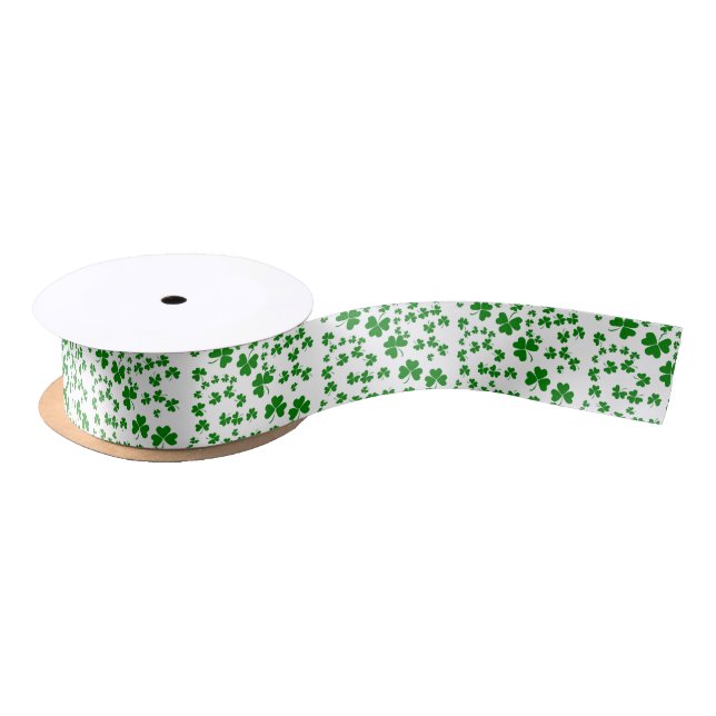 Shamrocks Satin Ribbon (Spool)
