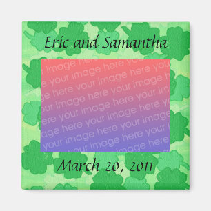 Shamrocks, Save the date wedding photo magnets